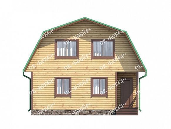 Дом с ломаной крышей из бруса 7.5х8. фото