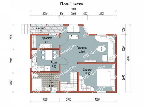 Сруб из бруса 7х9. фото