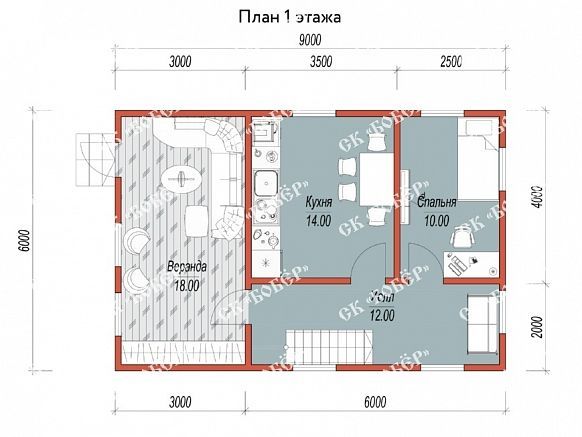Сруб из бруса 6х9. фото